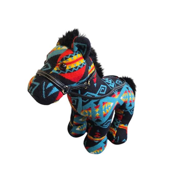 VTG Pendelton by GUND Franklin Wool Plush Horse Southwestern Aztec RARE 13"Tall